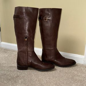 Chocolate Brown Leather Knee High Boot